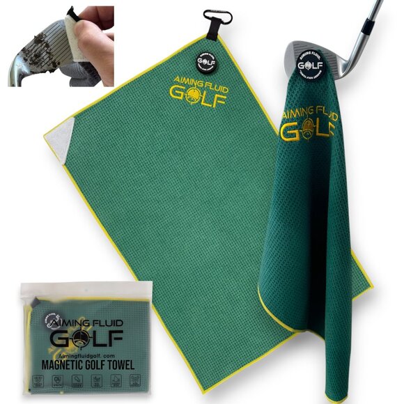 Magnetic Golf Towel 16" x 24" Augusta Green - Picture 1 of 8